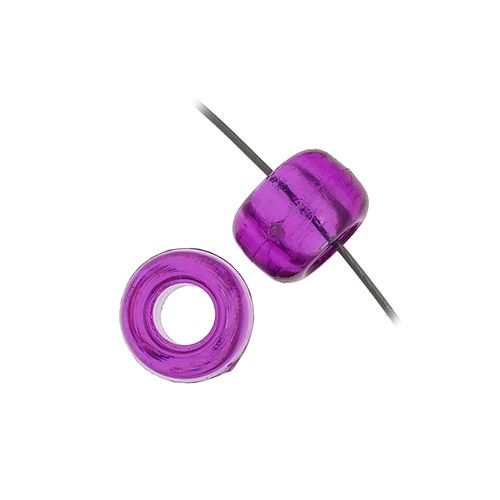 Crow Bead/Pony Bead Transparent 9mm Dark Amethyst