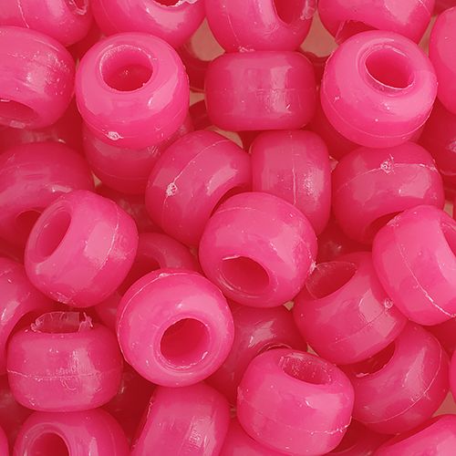 Crow Bead/Pony Bead Opaque 9mm Light Cerise