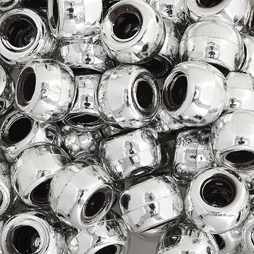 Crow Bead/Pony Bead Metalized Opaque 9mm Silver