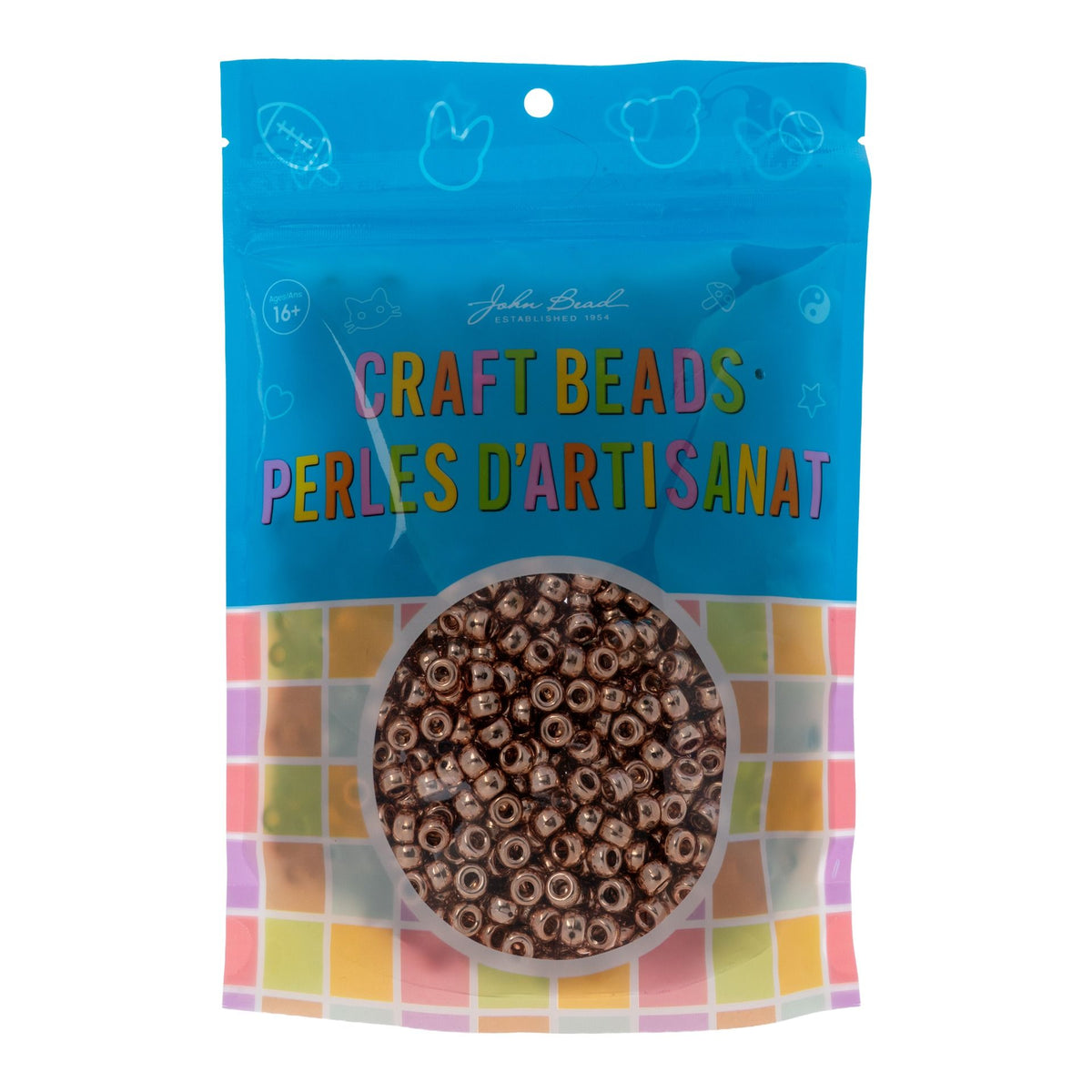 Crow Bead/Pony Bead Metalized Opaque 9mm Copper