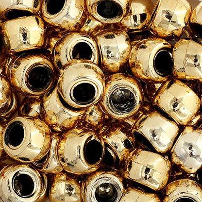 Crow Bead/Pony Bead Metalized Opaque 9mm Gold