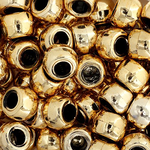 Crow Bead/Pony Bead Metalized Opaque 9mm Gold