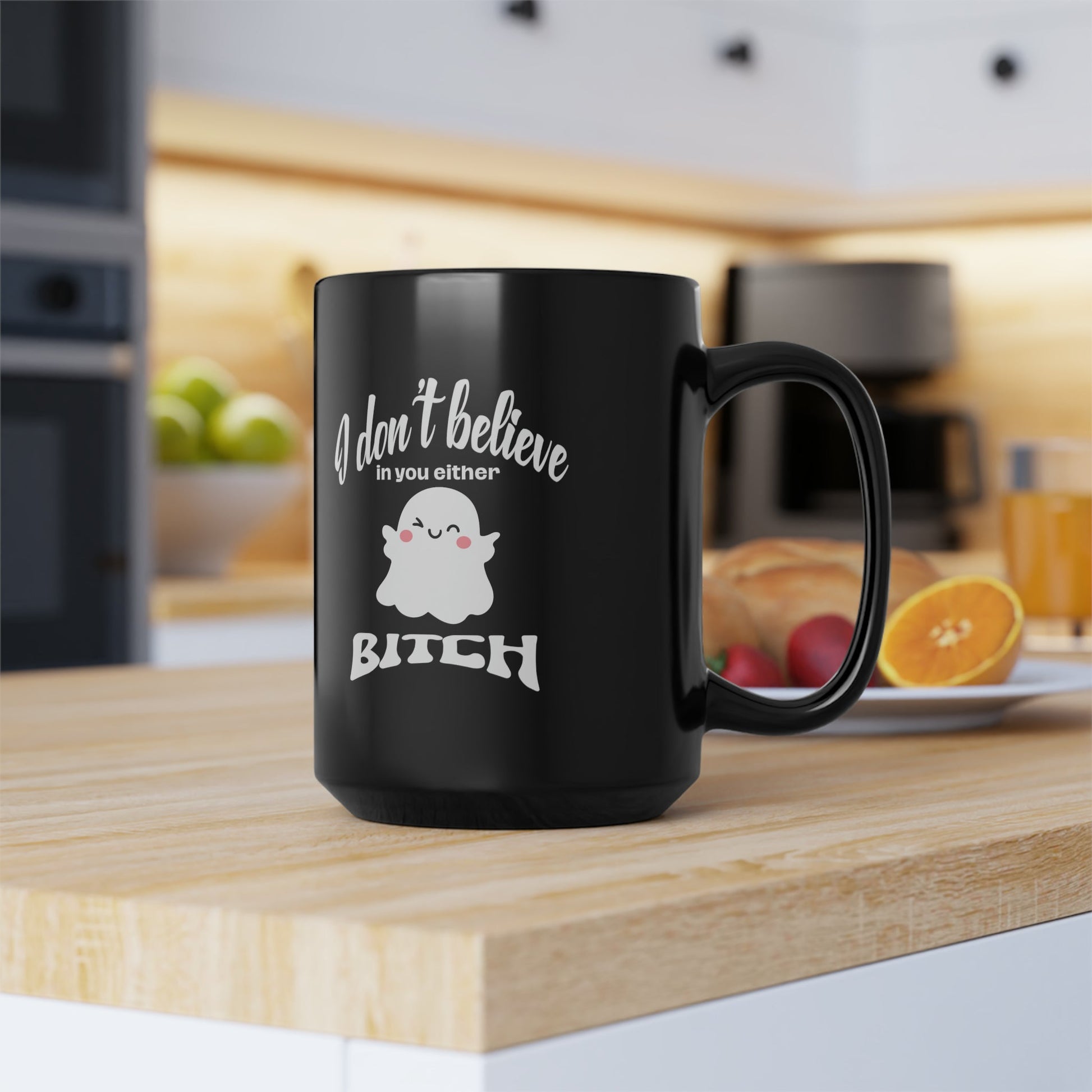 I Don't Believe in You Either... Black 15oz Ceramic Mug - Premium Mug from WitchesInkCanada - Shop now at Crystals and Sun Signs Co