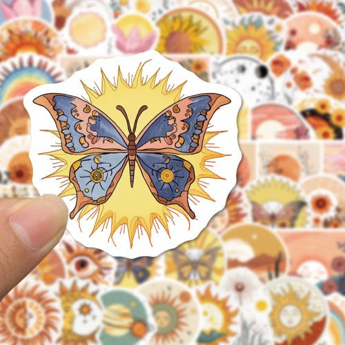 BOHO Sunshine PVC Vinyl Stickers 50pcs - Premium Sticker from Crystals and Sun Signs Co - Shop now at Witches Ink LTD