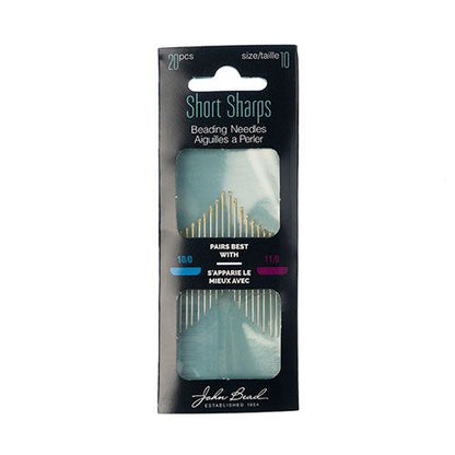 Gold Eye Beading Needle Short and Sharps Size 10 22KT Gold Plated