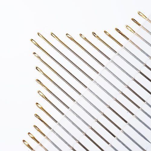 Gold Eye Beading Needle Short and Sharps Size 10 22KT Gold Plated