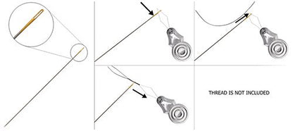 Sharps Gold Eye Beading Needle w/Threader Size 10/12 22KT Gold Plated