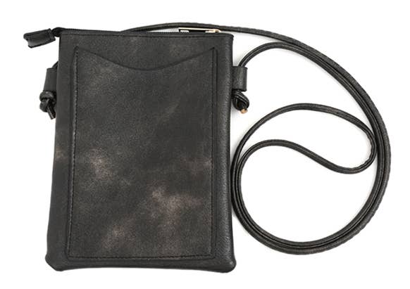 Feather Crossbody Bag Black