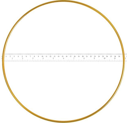 Gold Macrame Hoop 12in