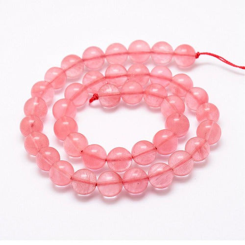 Cherry Quartz Glass Bead - All Sizes - Premium Beads from Crystals and Sun Signs Co - Shop now at Witches Ink LTD