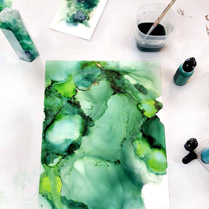 Alcohol Ink - Brilliant Green Hues
