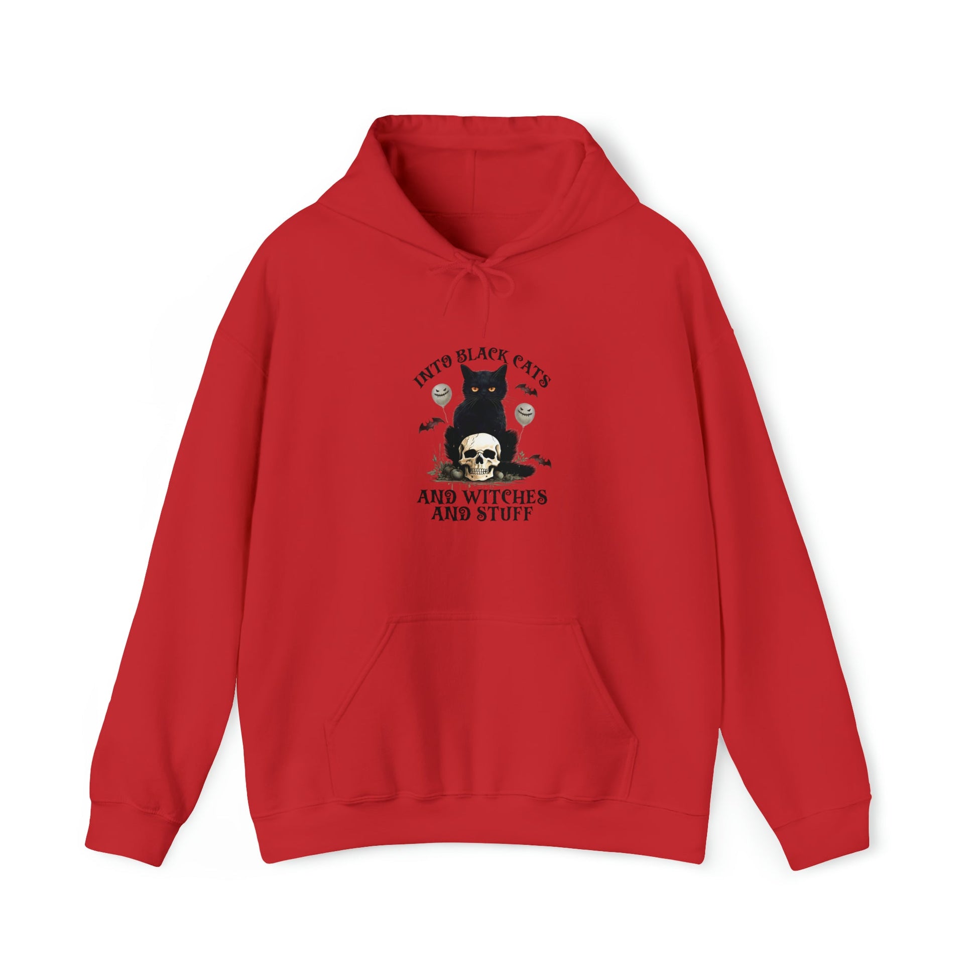 Black Cats and Witch in Stuff Heavy Hooded Sweatshirt - Witches Ink LTD - O/A Crystals and Sun Signs
