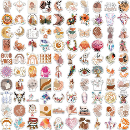 BOHO Style Vinyl PVC Stickers 100pcs - Witches Ink LTD - O/A Crystals and Sun Signs