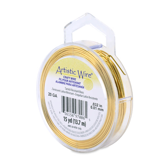 Artistic Wire 20 Gauge Tarnish Resistant Brass Wire 15 yd