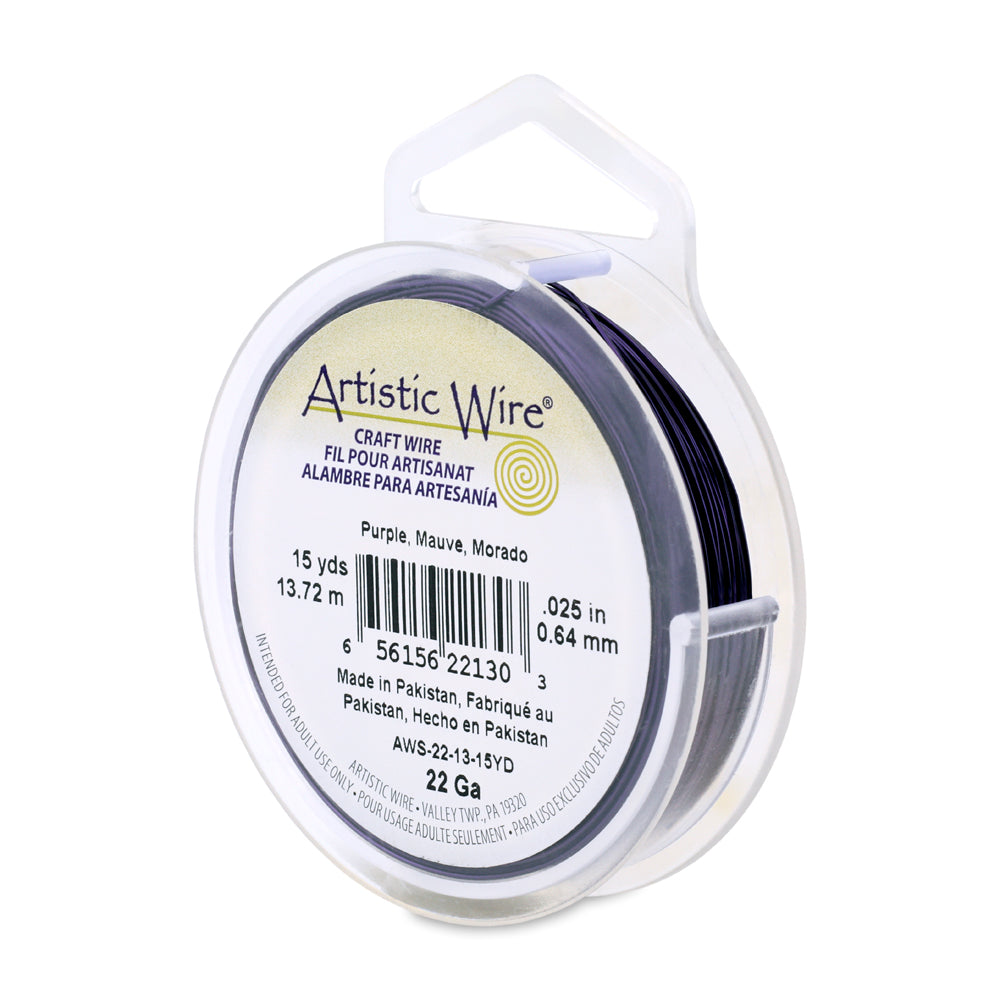 Artistic Wire 22 Gauge Tarnish Resistant Colored Copper Wire Purple 15 yd