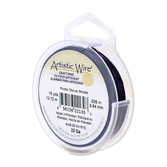 Artistic Wire 22 Gauge Tarnish Resistant Colored Copper Wire Purple 15 yd