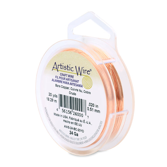 Artistic Wire 24 Gauge Bare Copper Wire 20 yd