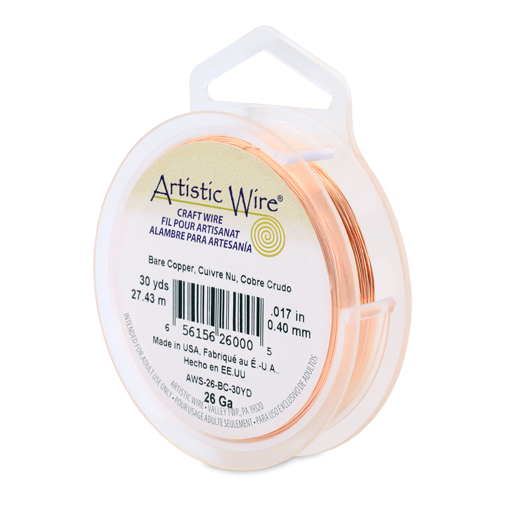 Artistic Wire 26 Gauge Bare Copper Wire 30 yd - Alberta Bead Store