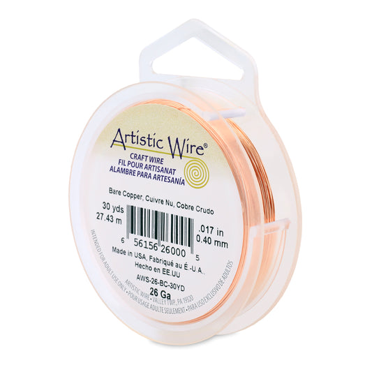 Artistic Wire 26 Gauge Bare Copper Wire 30 yd - Alberta Bead Store