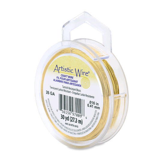 Artistic Wire 26 Gauge Tarnish Resistant Brass Wire 30 yd - Alberta Bead Store