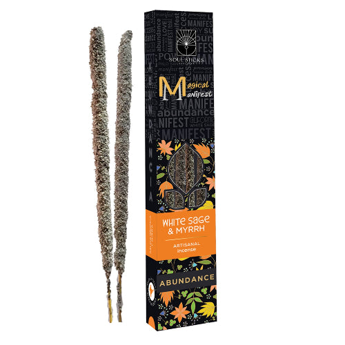 Abundance White Sage Myrrh Magical Manifest Incense Sticks | Crystals and Sun Signs