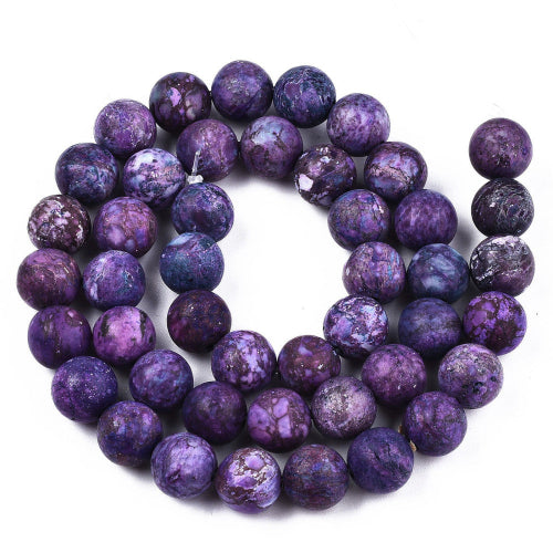 African Turquoise Frosted Indigo Gemstone Bead (Dyed) - Alberta Bead Store