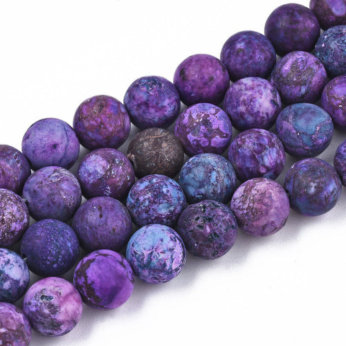 African Turquoise Frosted Indigo Gemstone Bead (Dyed) - Alberta Bead Store