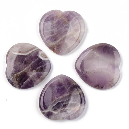 Amethyst gemstone worry heart