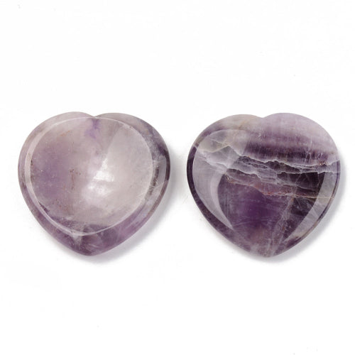 Amethyst gemstone worry heart thumb