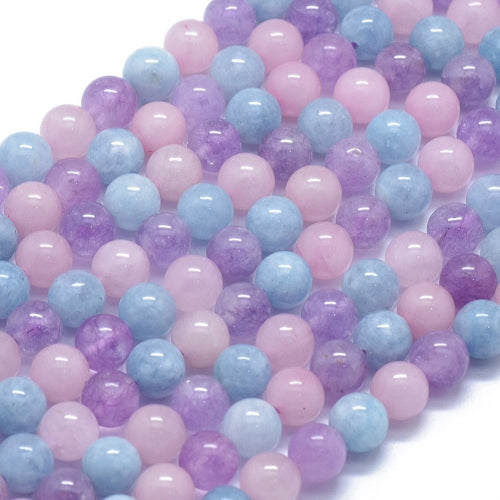 Aquamarine, Rose Quartz and Amethyst Gradient Bead Strand - Alberta Bead Store