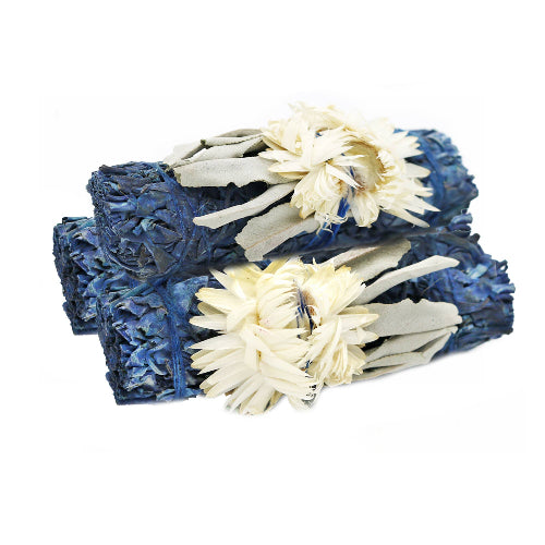 Blue Moon Floral White Sage Stick | Crystals and Sun Signs