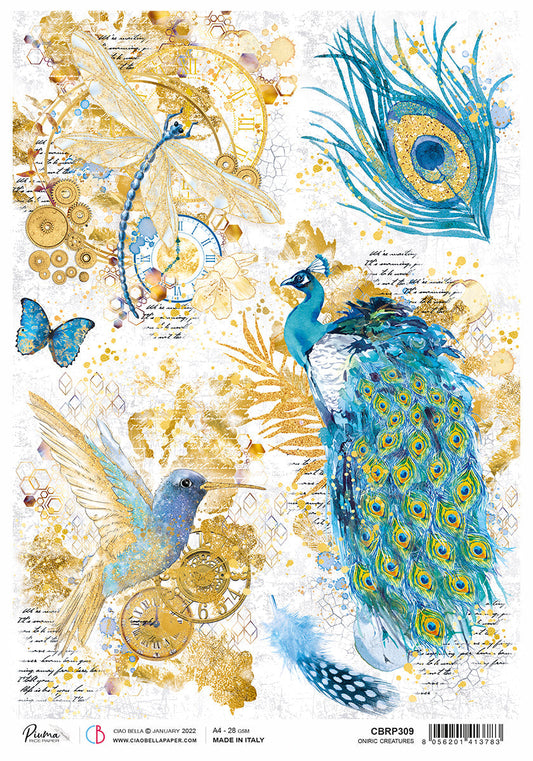 Rice Paper A4 Piuma Oniric creatures - 5 Sheets - Ecstasy Crafts