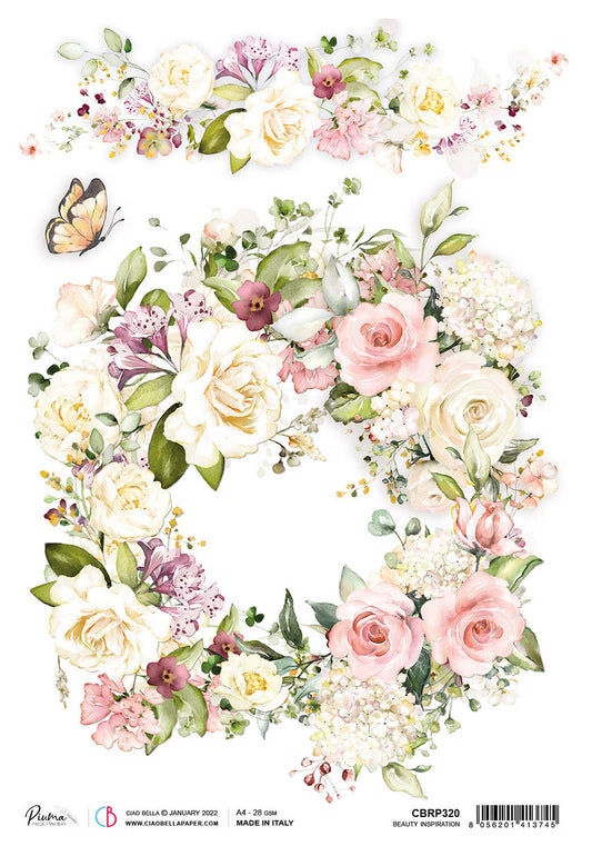 Ciao Bella Rice Paper A4 Piuma Beauty Inspiration - 5 Sheets - Ecstasy Crafts