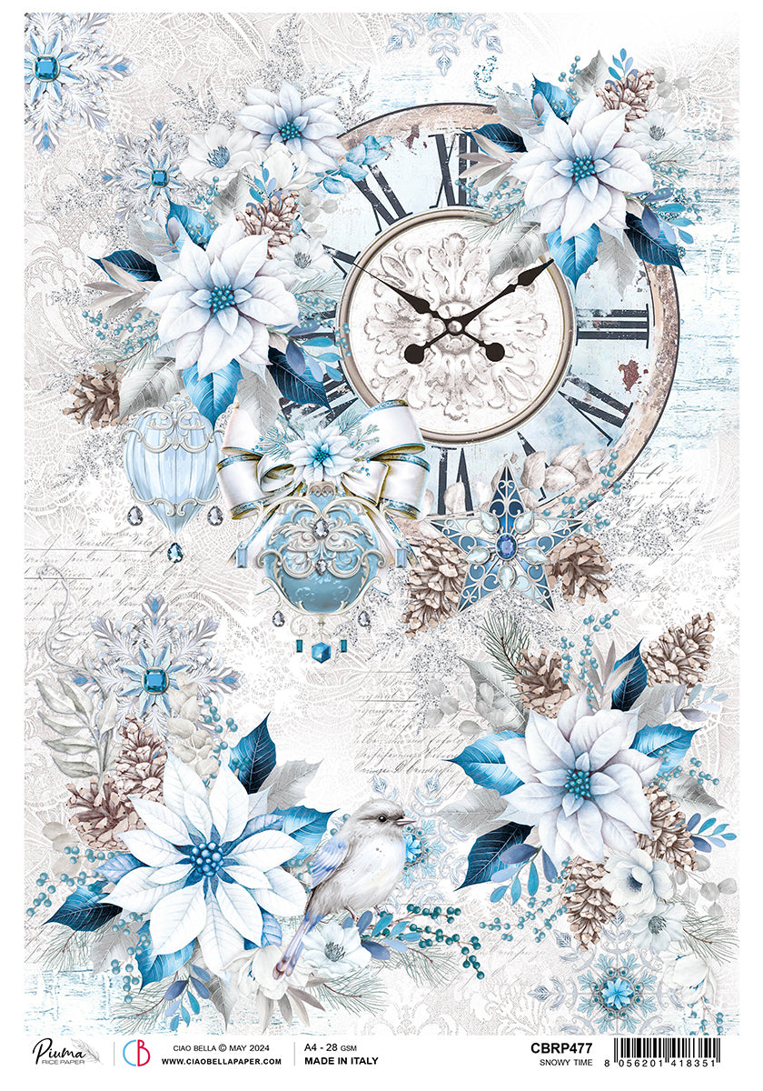 Rice Paper A4 Snowy Time - 5 Sheets - Ecstasy Crafts