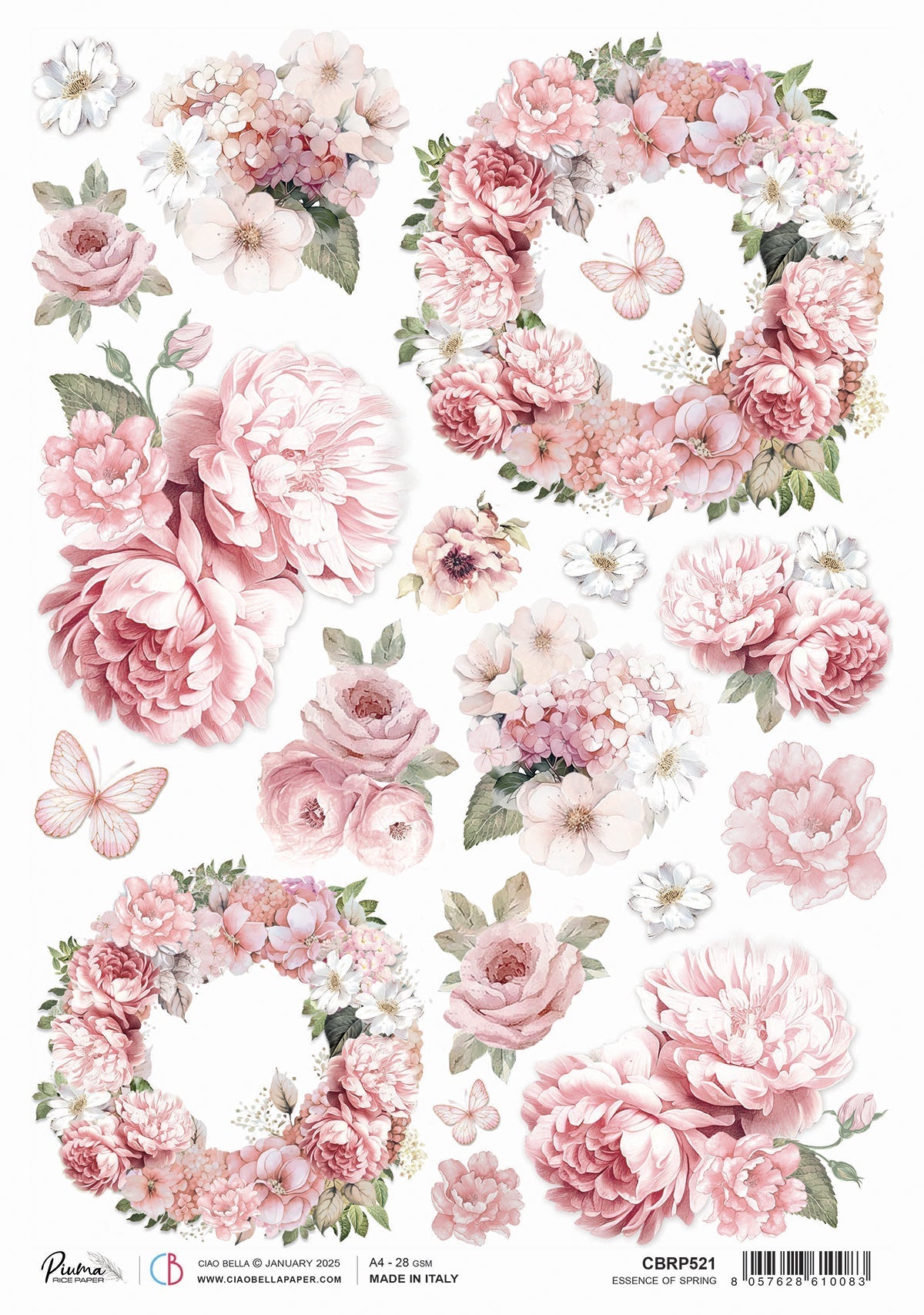 Rice Paper A4 Essence of Spring - 5 Sheets - Ecstasy Crafts