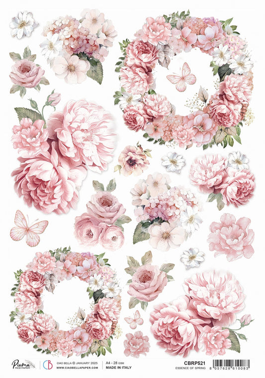Rice Paper A4 Essence of Spring - 5 Sheets - Ecstasy Crafts