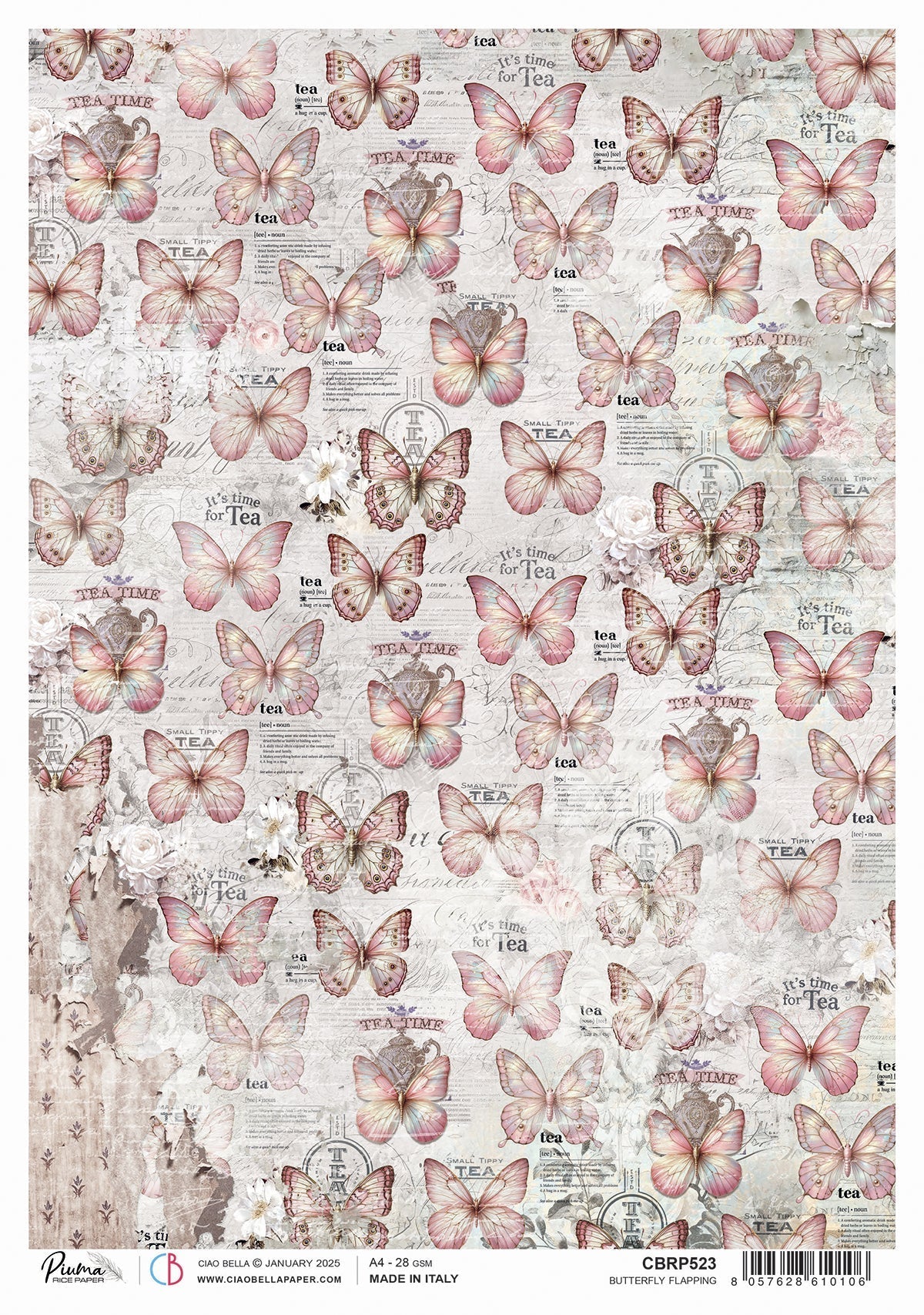 Rice Paper A4 Butterfly flapping - 5 Sheets - Ecstasy Crafts