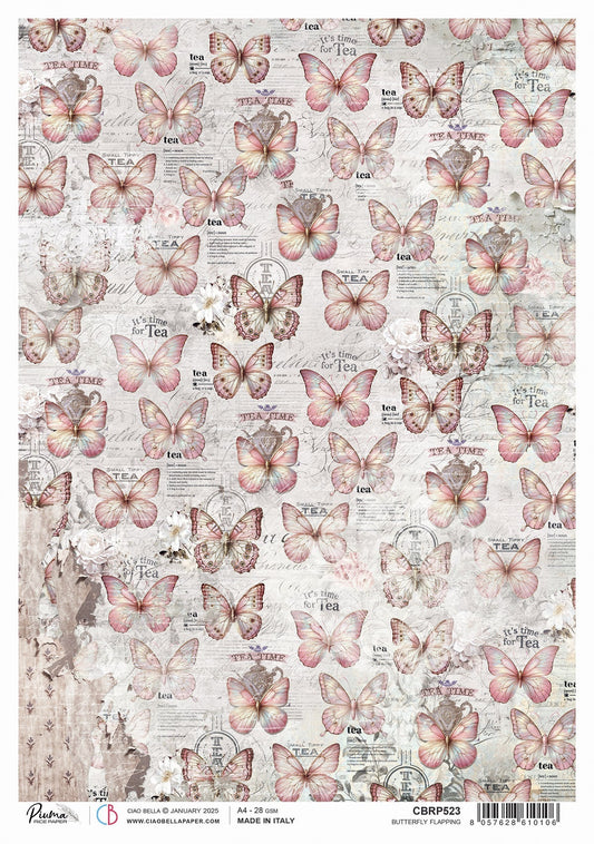 Rice Paper A4 Butterfly flapping - 5 Sheets - Ecstasy Crafts
