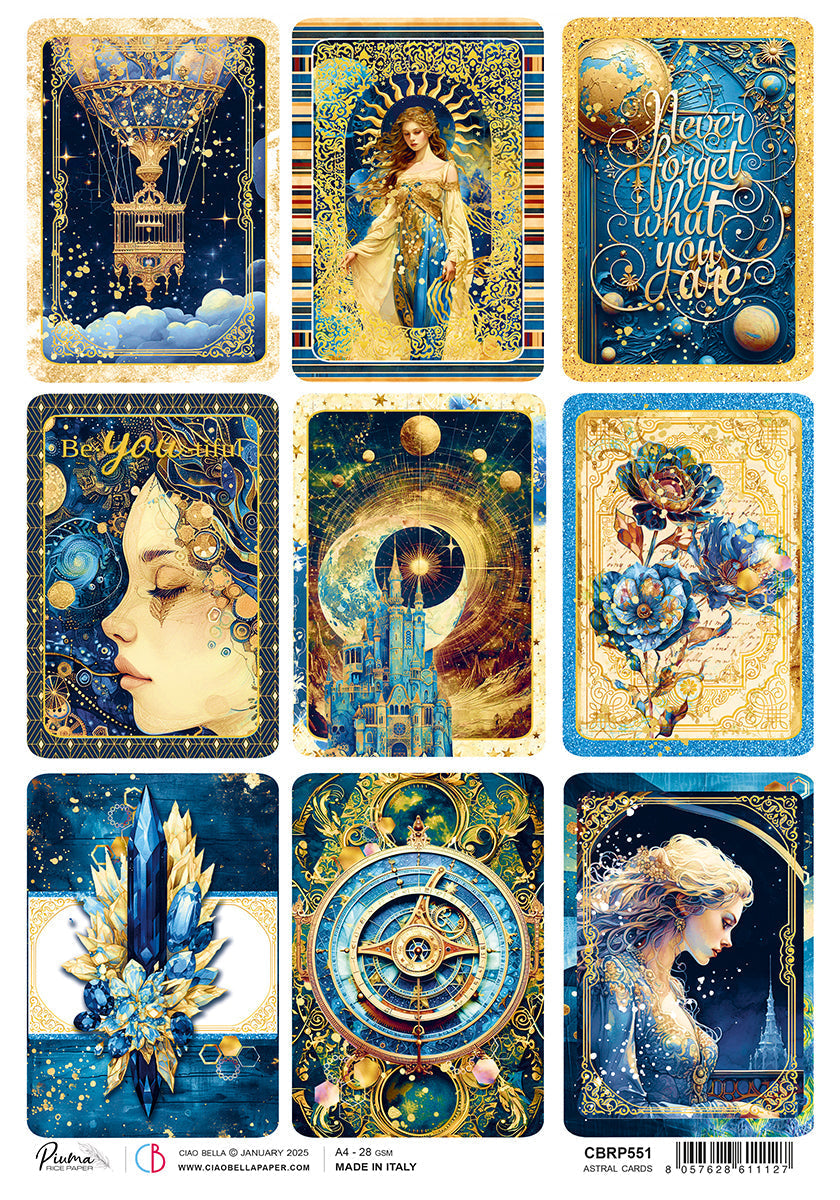 Rice Paper A4 Astral Cards - 5 Sheets - Ecstasy Crafts