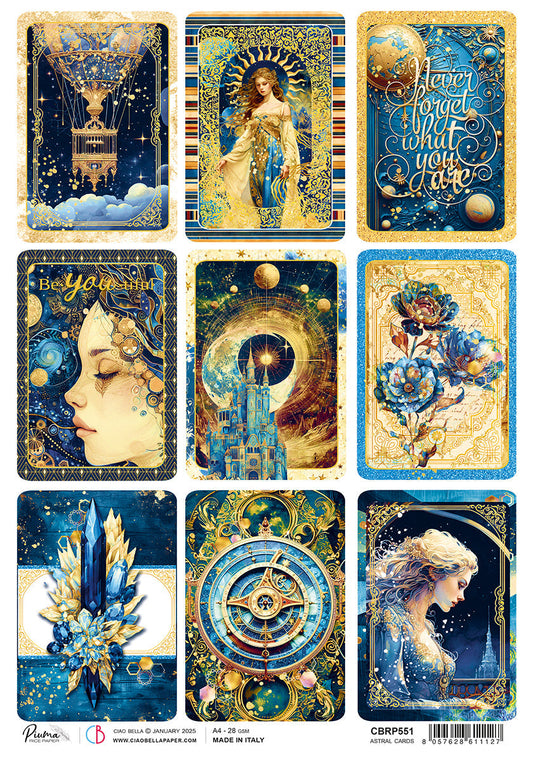 Rice Paper A4 Astral Cards - 5 Sheets - Ecstasy Crafts