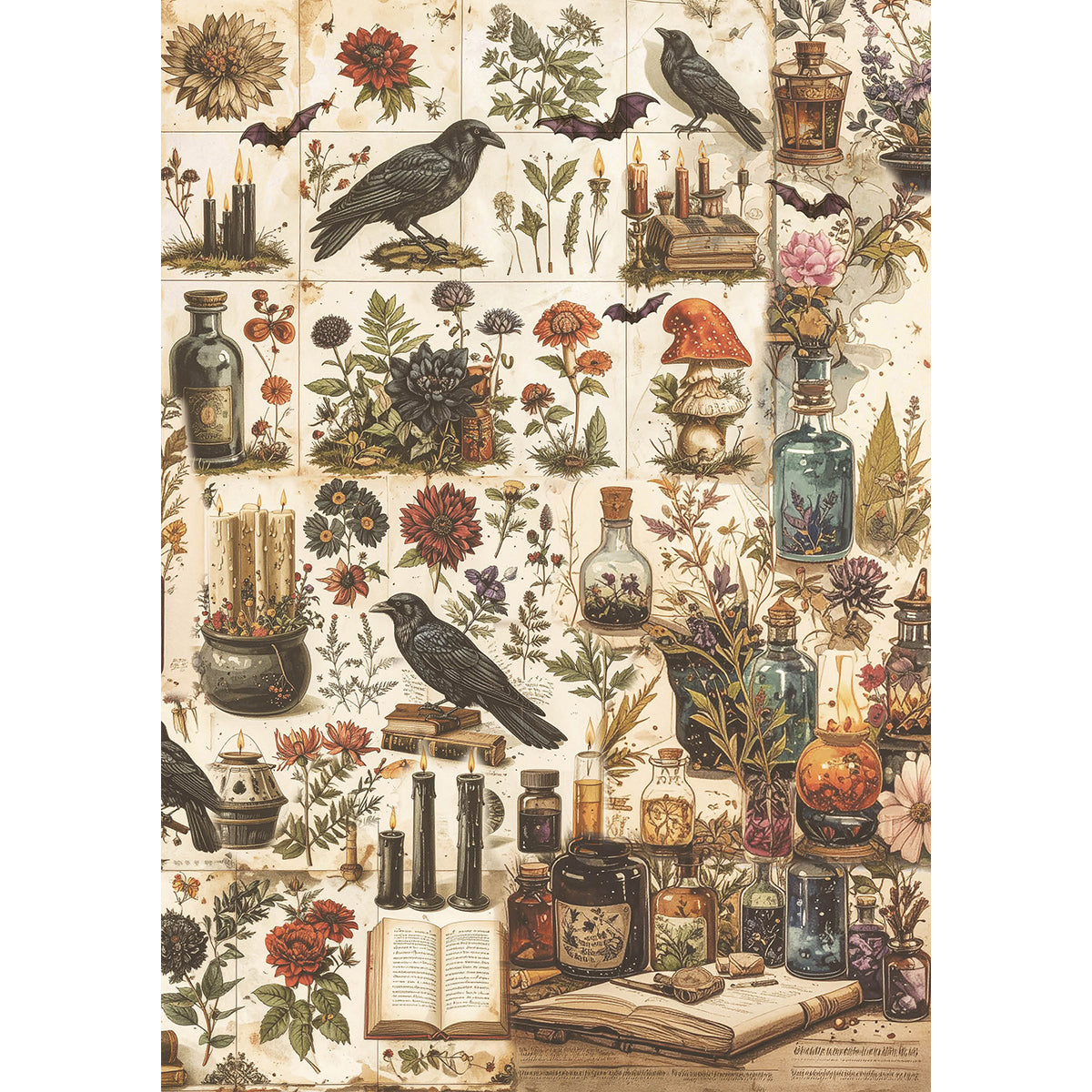 Rice Paper A5 MIXED 8/Pkg Dark Academia - Ecstasy Crafts