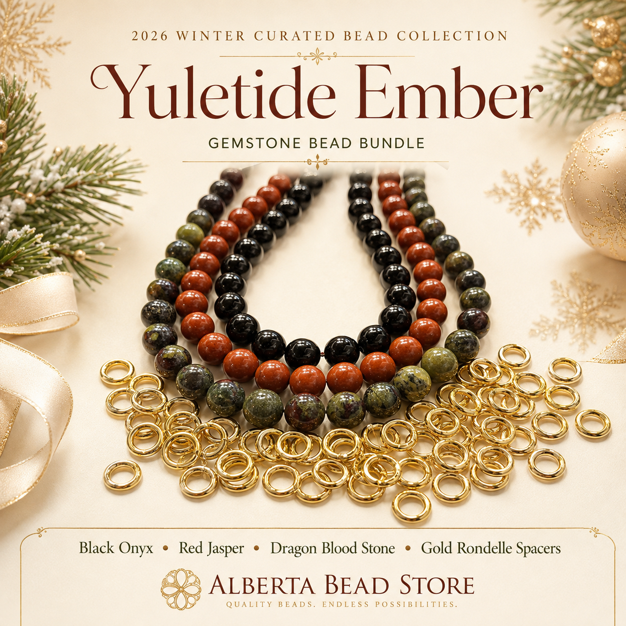 Yuletide Ember Gemstone Bead Bundle