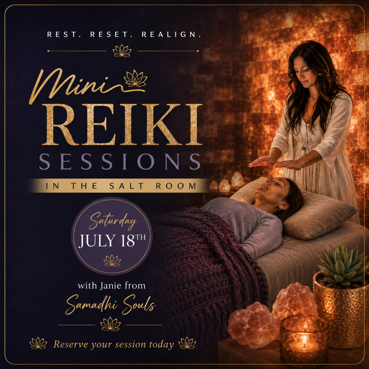 Mini Reiki Sessions in our Salt Room
