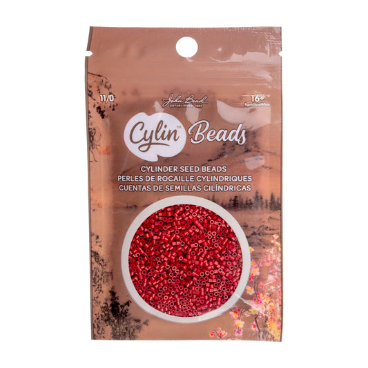 Cylin Bead 11/0 Dark Red Matte - Alberta Bead Store