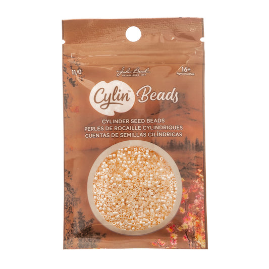 Cylin Bead 11/0 Light Beige Glazed Luster - Alberta Bead Store