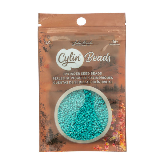 Cylin Bead 11/0 Light Turquoise Green - Alberta Bead Store