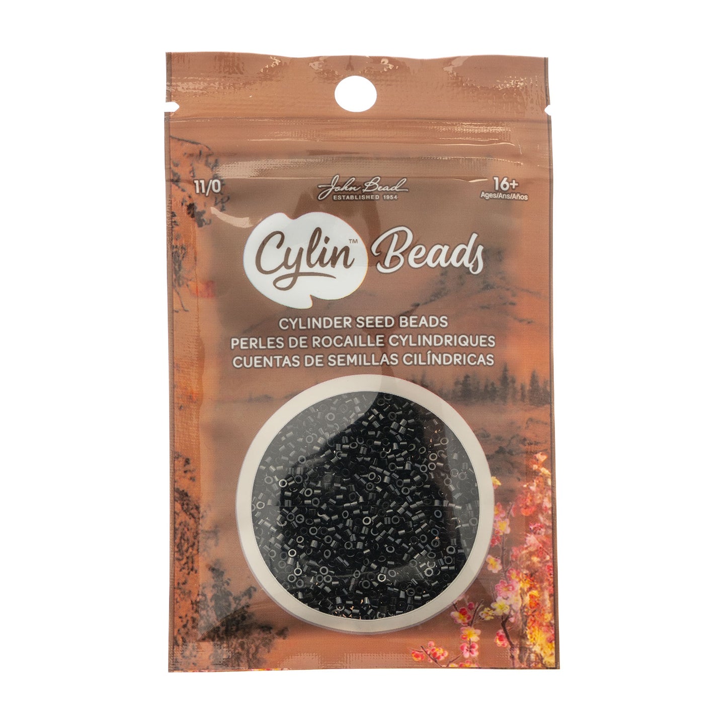 Cylin Bead 11/0 Opaque Black - Alberta Bead Store