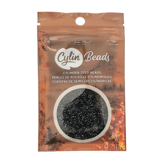 Cylin Bead 11/0 Opaque Black - Alberta Bead Store