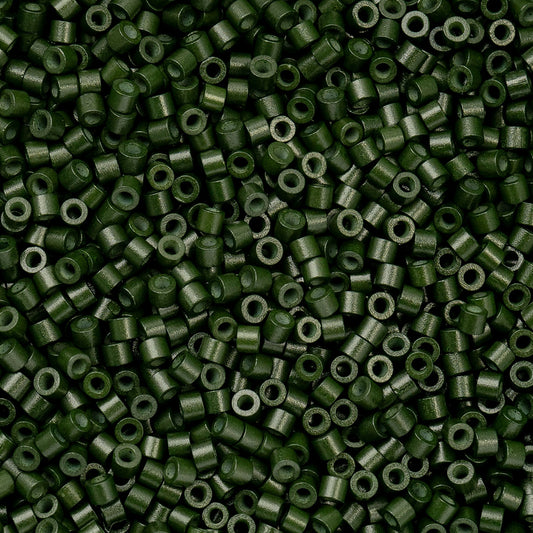 Cylin Bead 11/0 Opaque Forest Green - Alberta Bead Store
