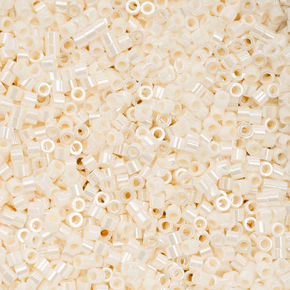 Cylin Bead 11/0 Opaque White Bisque Ceylon - Alberta Bead Store